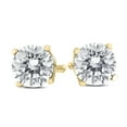 thumbnail image 2 of SZUL Women's 1 Carat TW Round Diamond Solitaire Stud Earrings in 14K Yellow Gold (K-L Color, I2-I3 Clarity), 2 of 5