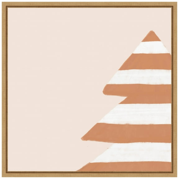 Amanti Art Stripey Christmas Tree Framed Canvas Wall Art Print