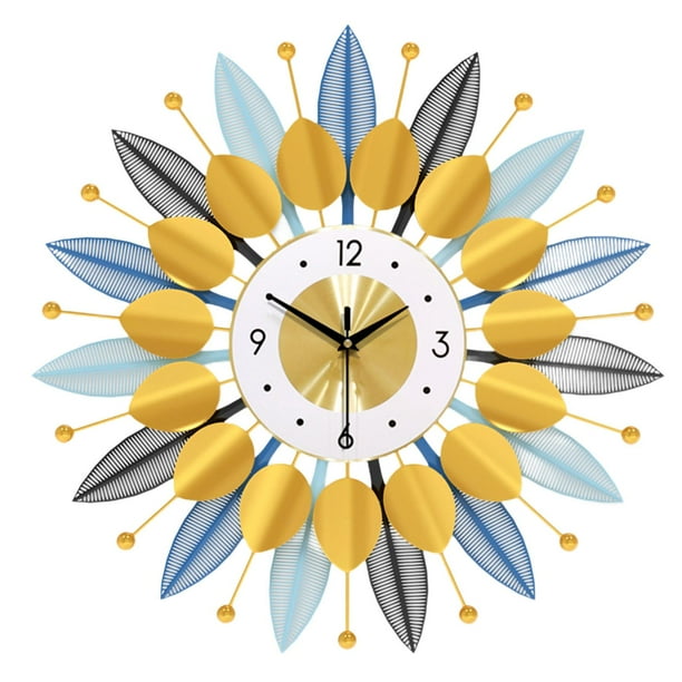 Reloj de pared grande, reloj de pared grande, reloj de pared silencioso para baño, hogar, decorativo, arte moderno, reloj de pared de metal colorido 60 cm 2362 pulgadas