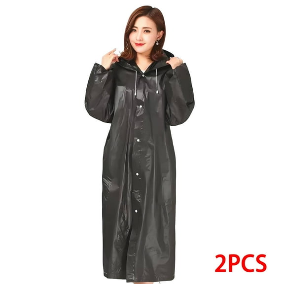 GASTROPOD 2Pcs Ponchos Adult,Full Body Coverage Poncho Men,Portable Storage Rain Gear,Black