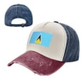 thumbnail image 7 of Flag Of Saint Lucia Baseball Cap Distressed Adjustable Vintage Cotton Denim Hat for Women Men, 7 of 7