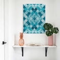 thumbnail image 4 of Canvas Wall Art Teal Blue Diamond Canvas Art Print Modern Geometric Lines Vintage Pictures Wall Decor for Living Room Bedroom Artwork Decorations Stretched Framed Ready to Hang 8"x10", 4 of 9