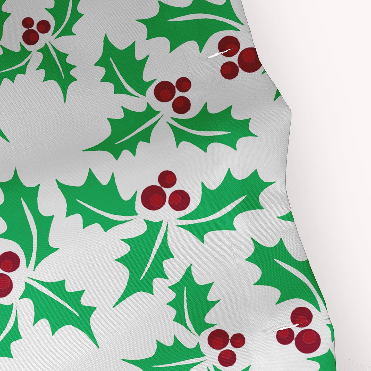 Simply Daisy 70" W x 73" L Merry Christmas with Holly Polyester Shower Curtain, Bright Green [1 Ct]