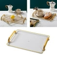 thumbnail image 3 of xinxixnxx Plastic Serving Tray with Handles Coffee Table Tray for Countertop Breakfast Smoke Gray, 3 of 8