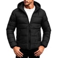 thumbnail image 2 of WRKEKC Puffer Jacket Men Hooded Lightweight Winter Outerwear with Zipper Side Pockets for Cold Weather Daily Outdoor Wear, 2 of 6