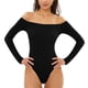 thumbnail image 5 of Body sin hombros para mujer: manga larga/corta, nailon, cierre a presión, tallas S-XL, informal/para todas las estaciones, 5 of 5