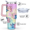 thumbnail image 3 of 40oz Cartoon Movie Stainless Steel Tumbler with Lid and Straw,Spill Proof Cartoon Travel Cup for Cartoon Lovers Double Wall Vacuum Insulated Coffee Mug with Handle Pink, 3 of 7
