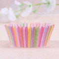 thumbnail image 3 of FOMIYES Paper Cup Rainbow Vertical Bar Moisture Retention Round for Cupcakes 100Pcs 2.8x2.8x1.2in, 3 of 8