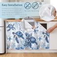 thumbnail image 5 of Summer Beach Coastal Cabinet Curtain 35"Wx35"L, Dustproof Under Sink Skirt with Self Adhesive Tape, Sea Turtle Coral Nautical Cabinet Curtain Cover for Kitchen Sink, Bathroom Vanity, Laundry Room, 5 of 9