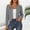 *Gray, variant on Women's Long Sleeve Crewneck Pleated Cardigan ,Casual Slim Fit Jacket Blue,Women's Plus XXL