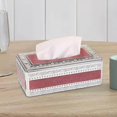 thumbnail image 1 of European Style Tissue Box Napkin Paper Holder for Case Facial Organizer Multifunctional Home Tabletop Decoration Silver Red, 1 of 9