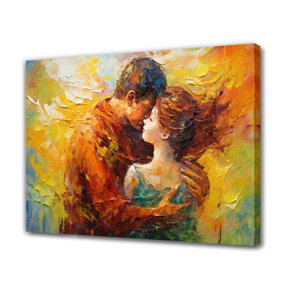 Abstract Art Modern Decorative Painting A Pair Of Lovers Framed Canvas Poster Bedroom Decor Sports Landscape Office Room Decor Gift,Frame-style,16x24inch(40x60cm)