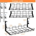 thumbnail image 3 of No Drill to Desk Cable Management Tray, Cable Racks Under Desk Cable Organizer for Wire Management, Sturdy Metal Cable Tray Basket for Office and Home Standing Desk-2Pack, 3 of 7