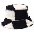 thumbnail image 2 of CoCopeaunts Black White Big Plaid Bucket Hats for Women Girl Fashion Warm Panama Lady Winter Outdoor Vacation Fisherman Hat, 2 of 8