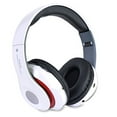 thumbnail image 6 of Bluetooth Rechargeable Over Ear Headset Foldable Wireless Wired Headphones with Memory Card Slot Built-In FM Tuner Microphone Audio Cable for Phone TV Computer MP3 Player - White, 6 of 8