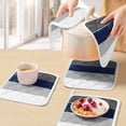 thumbnail image 5 of Navy Blue Grey Striped Pot Holders for Kitchen Heatproof Potholder, 2 Pack Farmhouse Modern Hot Pads Multipurpose Oven Pads Cloth Potholders Trivet for Cooking and Baking, 5 of 8