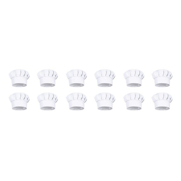 Minnieouse 4 Uds. Gorros de Chef blancos para niños, gorro de cocina profesional elástico, gorros de disfraz divertidos para pintar, suministros Type1