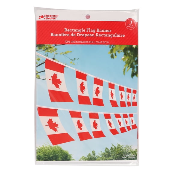 Way to Celebrate! 22.64 Feet Rectangle Canada Pennant Flags Banner