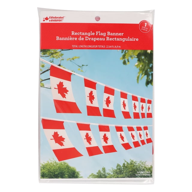 Way to Celebrate! 22.64 Feet Rectangle Canada Pennant Flags Banner
