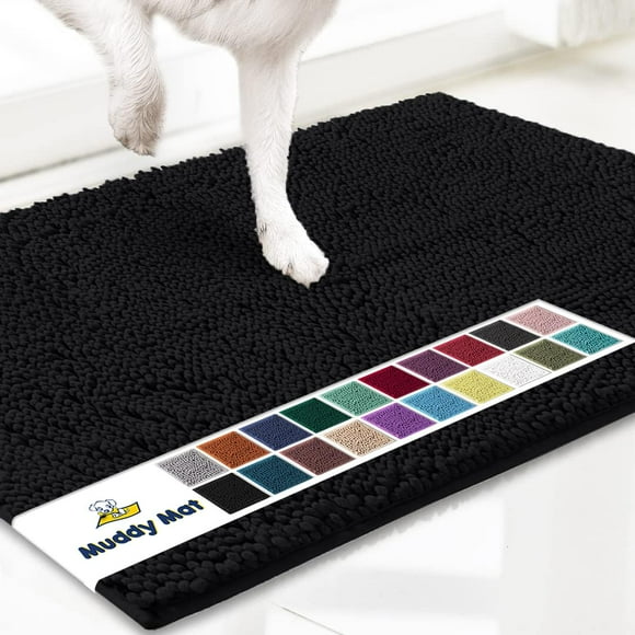 Muddy Mat® AS-SEEN-ON-TV Tapete para puerta y alfombra para mascotas de microfibra altamente absorbente, área lavable gruesa antideslizante y tapete de baño de chenilla suave para cocina, baño, dormit