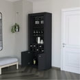 thumbnail image 2 of Black Bar Cabinet With Smart Storage Solutions: 3 For Beverage Accessories, Wine Storage, Fits Tight Areas, Enhances Aesthetics Versatile Shelving Design: Barware, , Small Beauty, 2 of 2