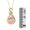 thumbnail image 4 of RYLOS Necklace Yellow Gold 14K Classic Designer Necklace Gemstone &  Diamonds Pendant with 18" Chain 9X7MM Pink Ice October Birthstone Womens Jewelry Gold Necklace, 4 of 7