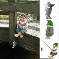 thumbnail image 2 of Garden Gnome Statue Resin Fishing Dwarf Elf Figurines Yard Lawn Outdoor Gnome Garden Decor Statue H, 2 of 5