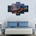 thumbnail image 4 of TISHIRON 5PCS Framed City Canvas Wall Art Set,60"x40" Night Boston Skyline Canvas Art Decor, 4 of 7