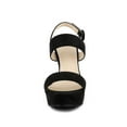 thumbnail image 6 of BLISSFUL STEP Women Platform Slingback Block Heeled Sandals Black 8.5, 6 of 6