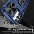 thumbnail image 3 of for Galaxy A14 5G Armor Case, Military-Grade Drop Protection, with Slide Camera Cover & Multi-angle Kickstand, Built-in 360° Rotating Magnetic Stand Rugged Case For Samsung Galaxy A14 5G, Navyblue, 3 of 10