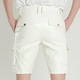 thumbnail image 4 of Turilly Plus Size Shorts for Men Casual Pure Color Outdoors Pocket Beach Leather Trousers Trouser Cargo Shorts Pant, 4 of 4