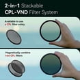 thumbnail image 2 of SmallRig 95mm CPL-VND Filter Kit with Rod Clamp fr 95mm/82mm/77mm/72mm/67mm Lens, 2 of 8