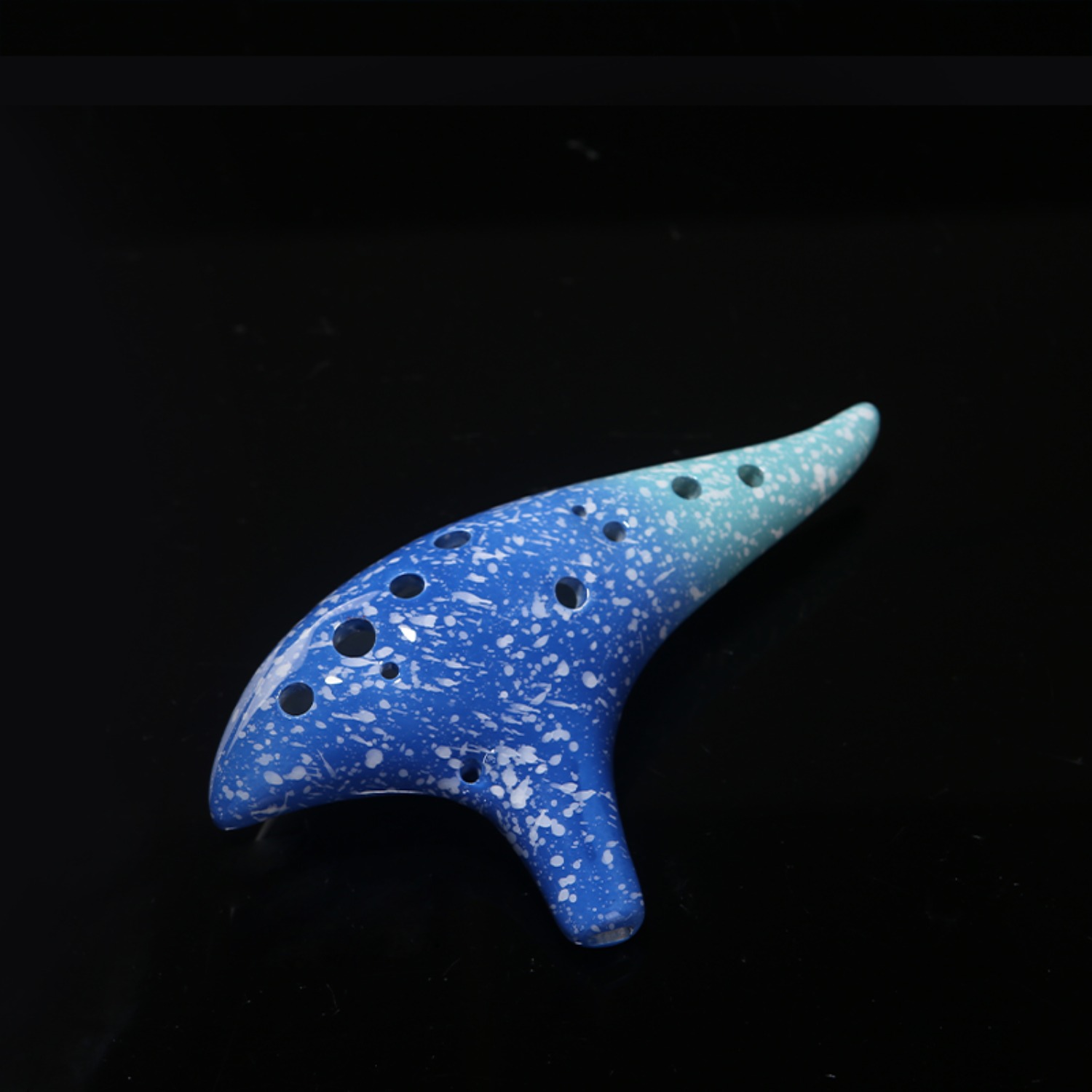 12 Hole Ceramic Ocarina Alto C Key Beginner Flute Instrument Starry Sky Glaze with Tutorial Music Practice Gift