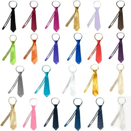 

Formal Wedding Color Satin Zipper Necktie from Boy Baby Toddler Teen