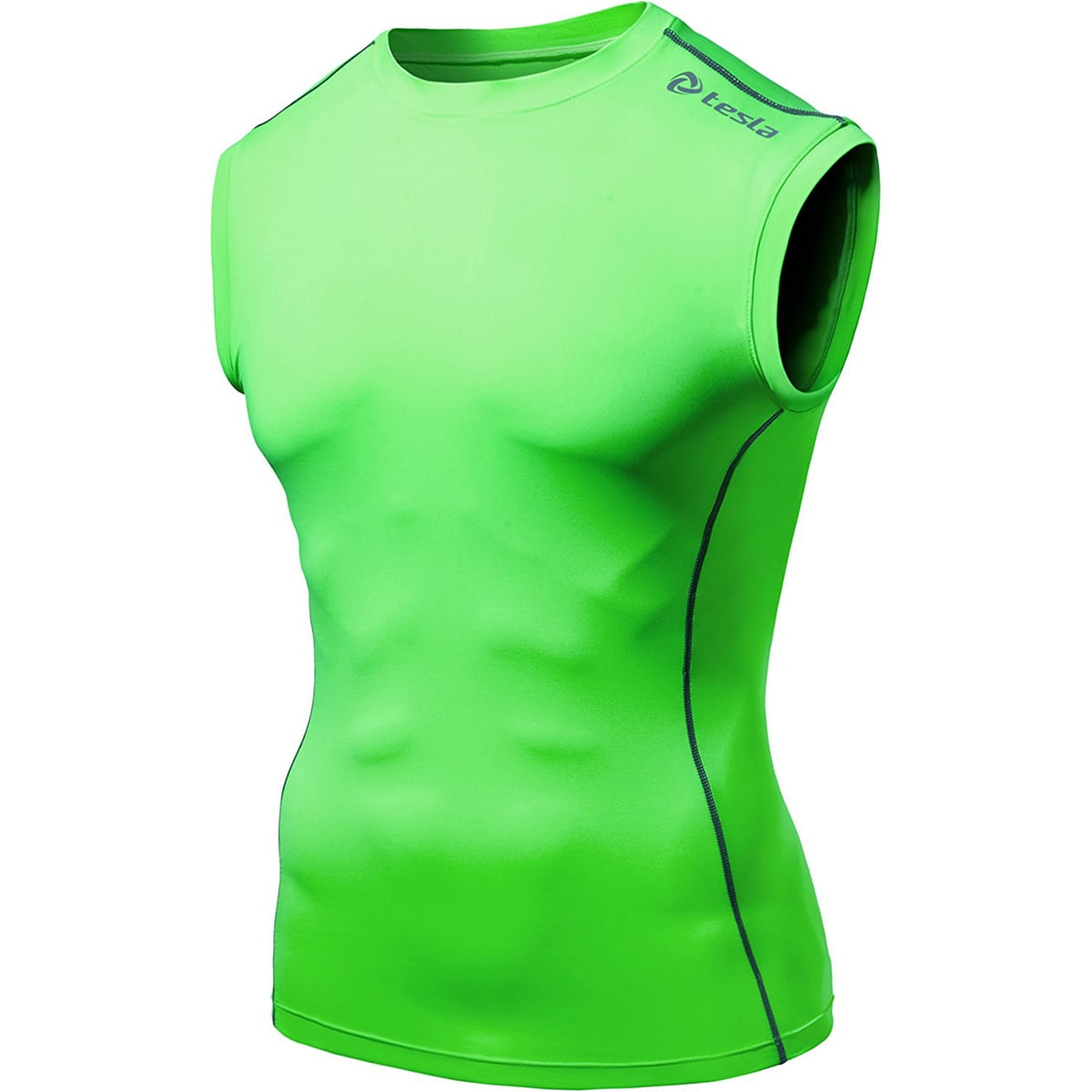 green sleeveless compression shirt