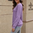 thumbnail image 2 of AGWOLF V Neck Sweatshirt for Women Comfort Long Sleeve Pullover Fall Outfits Casual Women Tops Purple S, 2 of 9