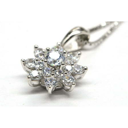 2Ct Round Cut VVS1 Diamond Cluster Pendant Necklace 14k White Gold Plated Silver