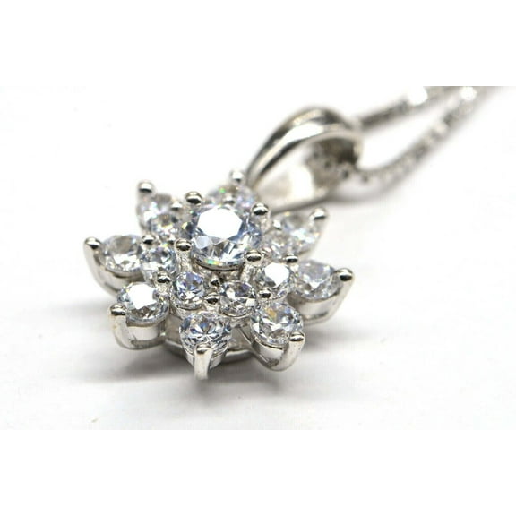 2Ct Round Cut VVS1 Diamond Cluster Pendant Necklace 14k White Gold Plated Silver