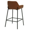 thumbnail image 3 of Inspire Faux Leather Metal 26 Inches Counter Stool PU Set of 2 Saddle Black, 3 of 6