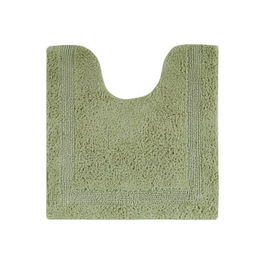 Better Trends 20" x 20" U-Shape Toilet Rug, 100% Cotton Tufted Bathroom Rug, Contour Mat, Water Absorbent, Reversible , Machine Wash Sage Lux Collection