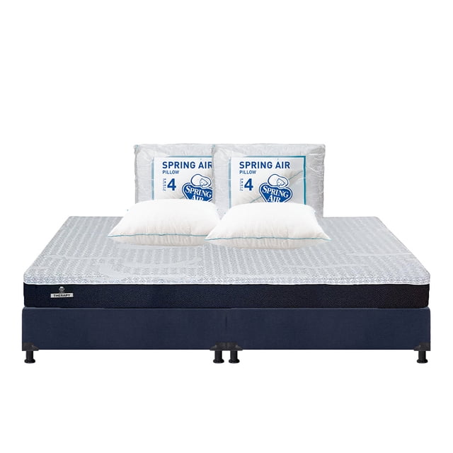 Colchón King Size Therapy Spring Air + Box + 2 Almohadas