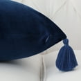 thumbnail image 2 of Haperlare 20"x20" Decorative Velvet Throw Pillow Covers Vintage Cushion Cases Square Tassel Pillowcases with Invisible Zipper for Sofa Couch, Navy Blue, Pack of 2, 2 of 6