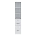 thumbnail image 4 of 4 Bathroom Linen Closet - White, 3 Shelves, Modern Freestanding White Cabinet 4 Drawers, Style, 4 of 7