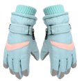 thumbnail image 4 of Nuevos guantes de esquí para niños, mitones de retazos de colores contrastantes, hebilla colgante de invierno, impermeables, a prueba de viento, guantes cálidos para nieve para niños,, 4 of 5
