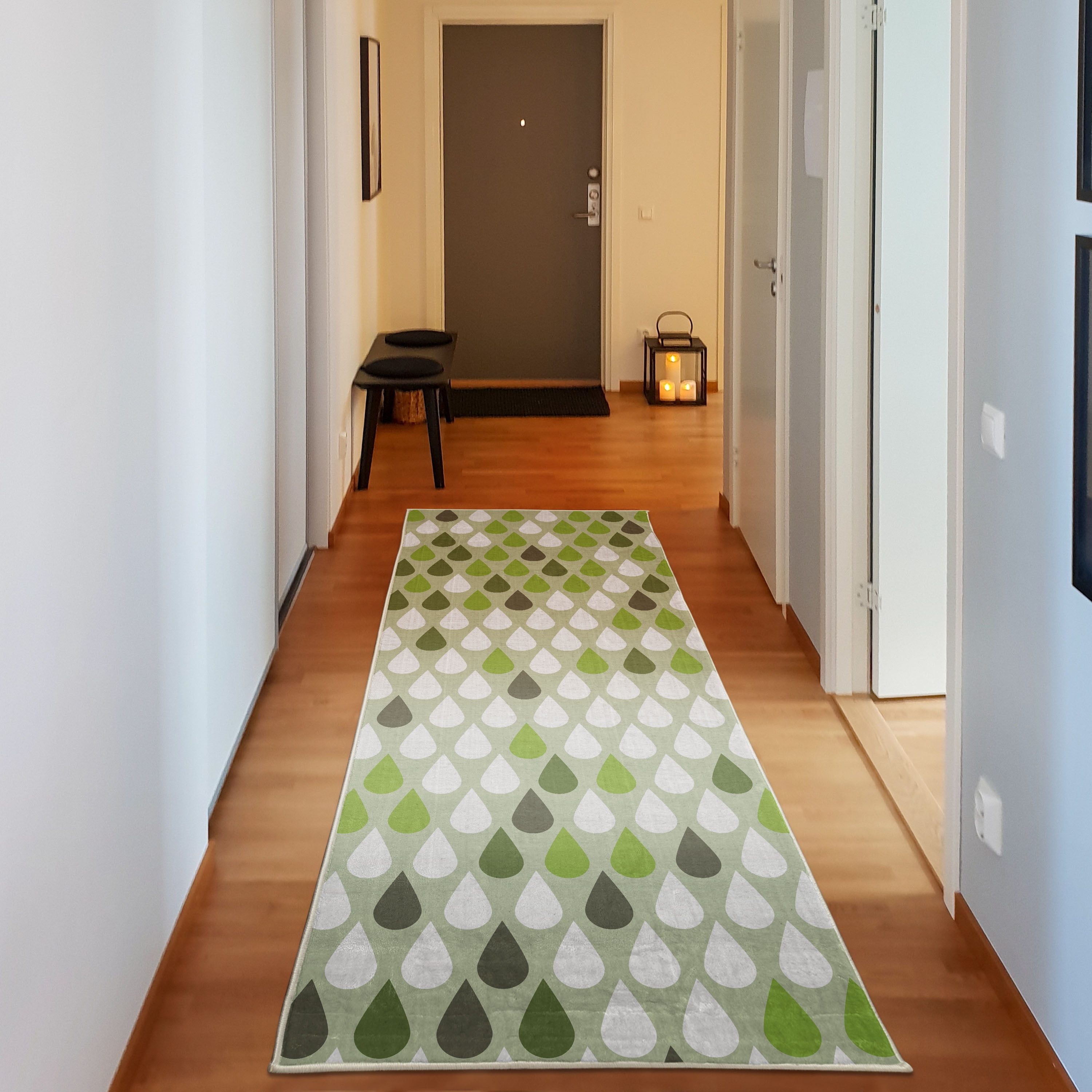 Nature Decorative Rug, Repeated Minimalist Rain Drops Splashes Tears of ...