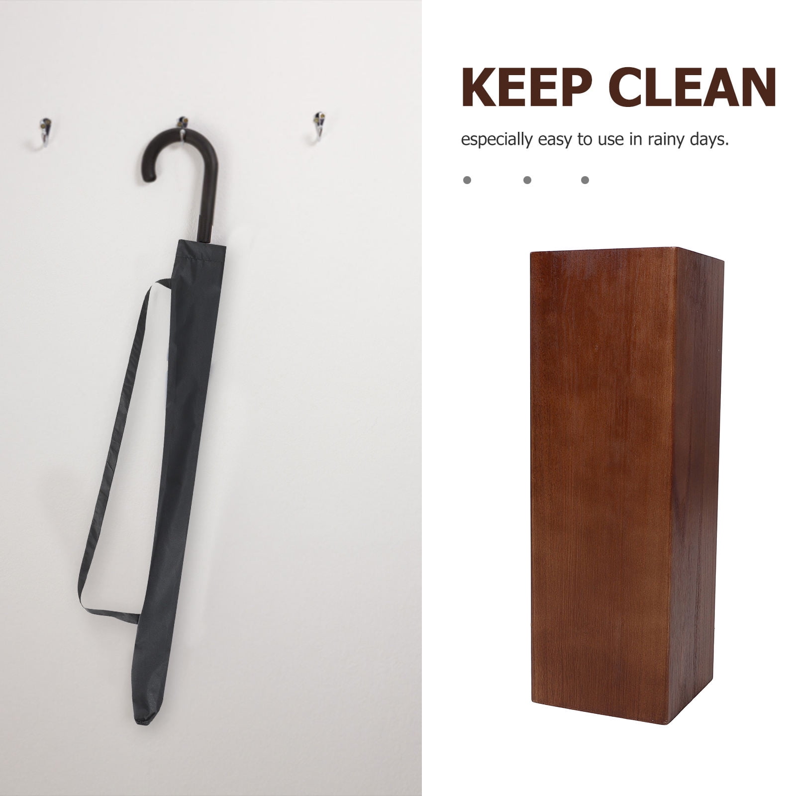 DEEPCRAFF Vintage Wooden Umbrella Stand Organizer for Entryway, Hallway, and Home Storage Rack, Wood Umbrella Holder