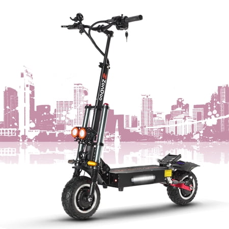 ZonDoo ZO03 Plus 11" Off-Road Tires with Seat Electric Scooter Adults, 52 MPH 60 Miles Long Range, 5600W Dual Motors for Heavy Duty Adults