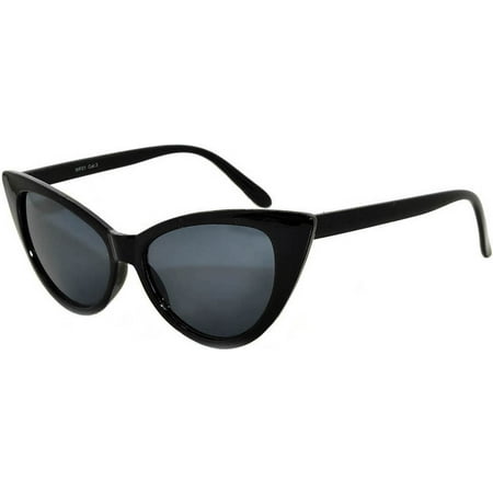 Retro Women's Cat Eye Vintage Sunglasses UV Protection Black Frame Smoke Lens Brand OWL