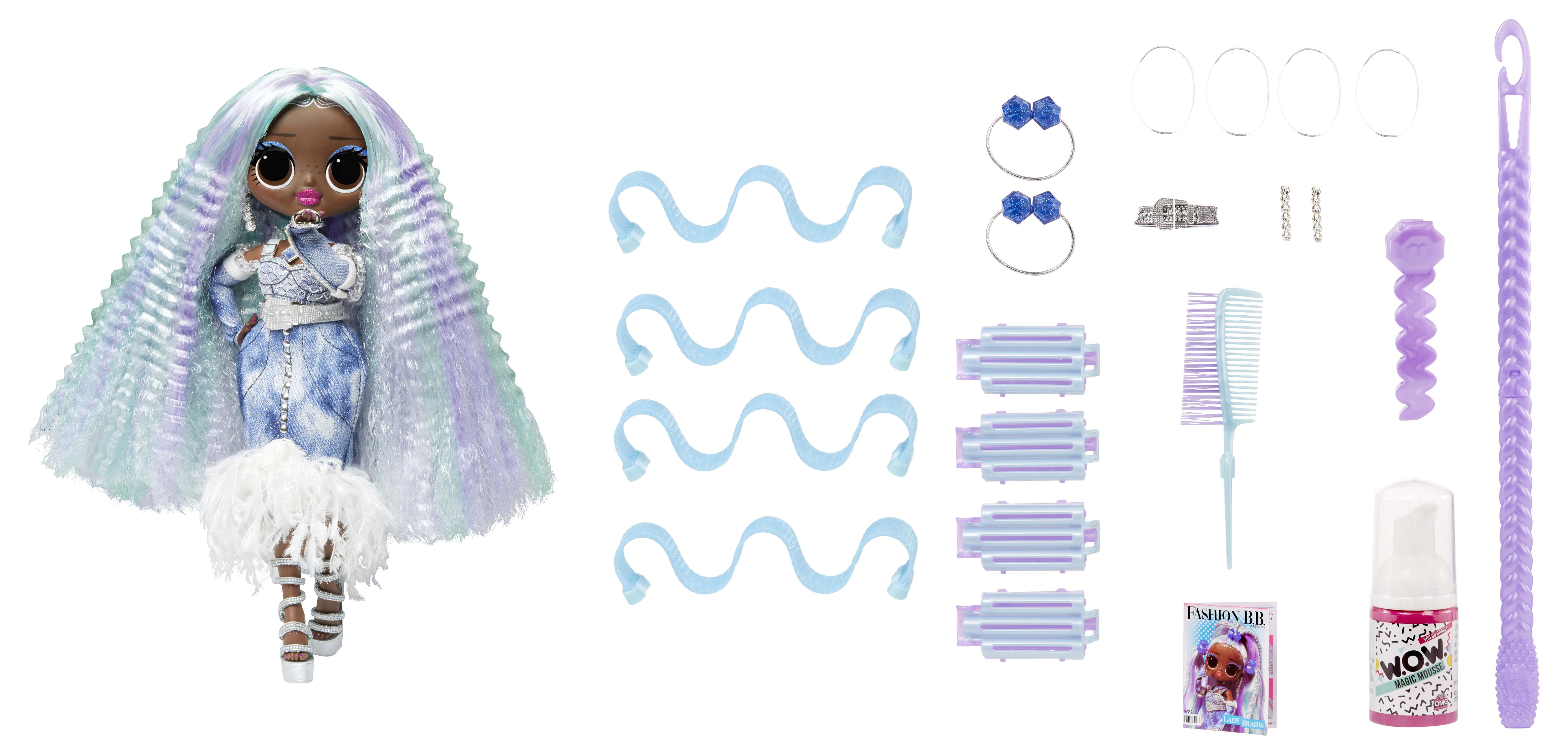 LOL Surprise OMG Fashion Show Hair Edition Lady Braids 10 Inch Fashion Doll, Ages 4 & up