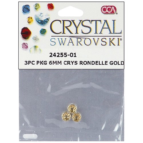 Cousin Swarovski Crystal Spacer Beads, 6mm Rondelle, 3pk